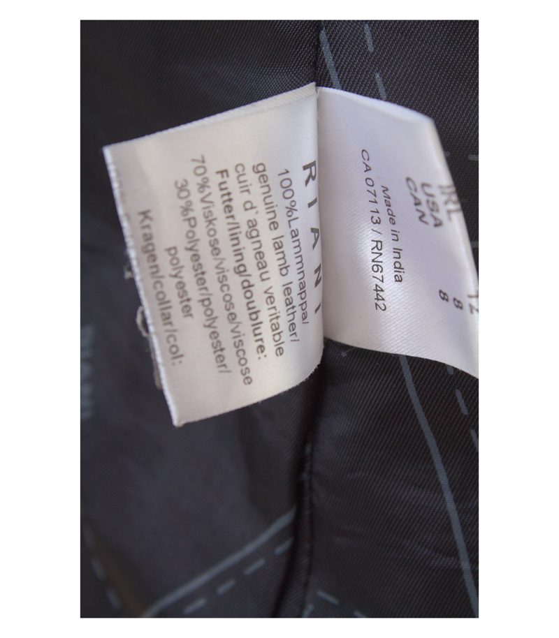 Riani Damen Jacke Gr. 38 Blau Lederjacke Lammnappa – Foto 11