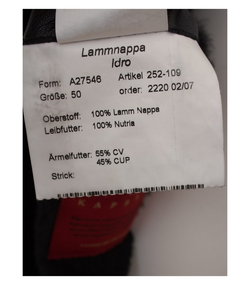 Kapraun Herren Mantel Gr. 50 Idro Schwarz Ledermantel mit Fell Weste – Foto 12