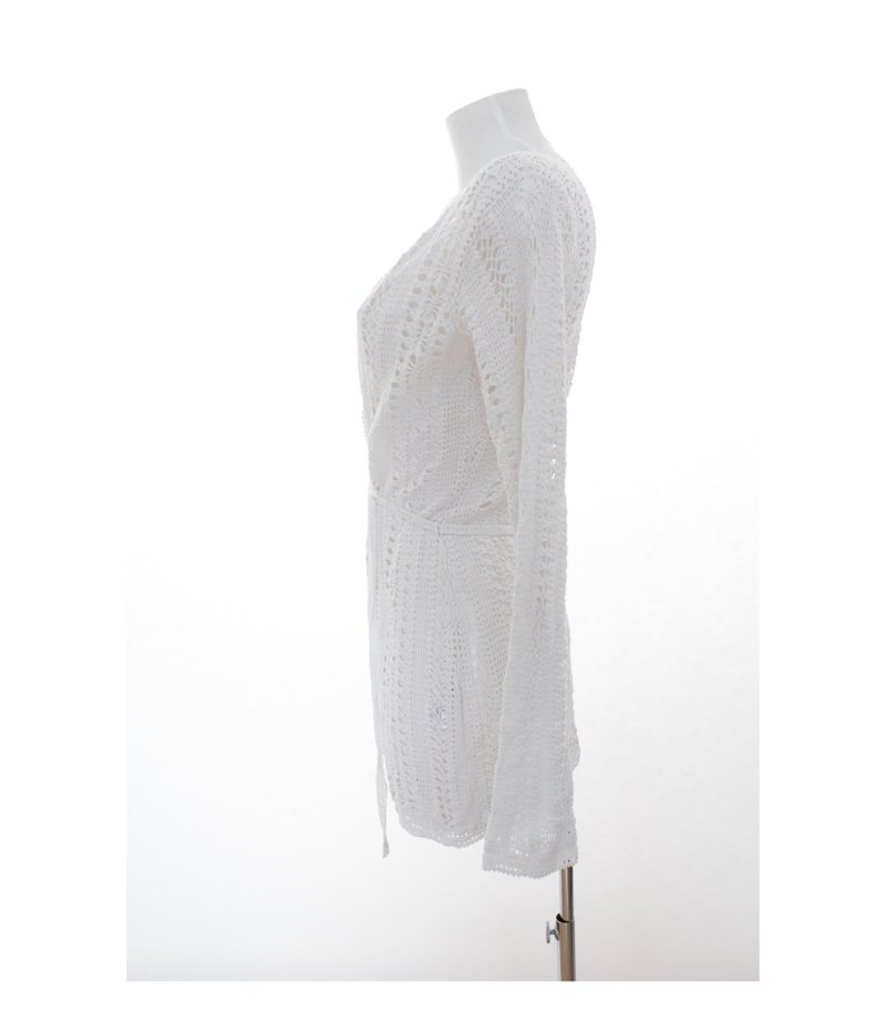 SCHUMACHER Damen Strickjacke Cardigan Gr. L Weiß Strick Baumwolle – Foto 2