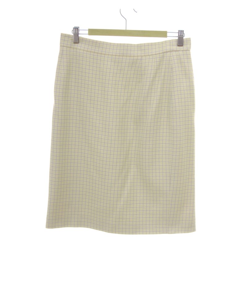 Escada Damen Rock Gr. 36 (42) Beige Kariert Seide Kaschmir Mix Vintage – Foto 1