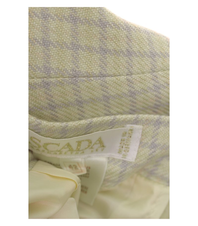Escada Damen Rock Gr. 36 (42) Beige Kariert Seide Kaschmir Mix Vintage – Foto 6