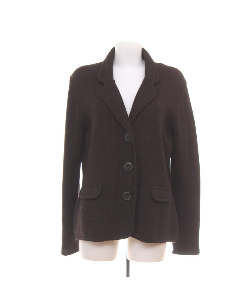 Damen Strickjacke  ca. Gr. 40 Braun Wolle  Strickblazer – Foto 1