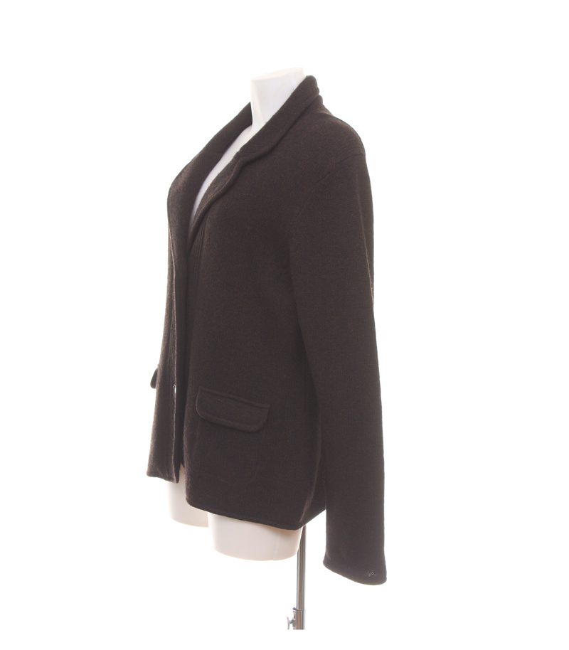 Damen Strickjacke  ca. Gr. 40 Braun Wolle  Strickblazer – Foto 3