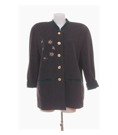 Gössl Damen Jacke Gr. 40 Grau Janker Wollmix Trachtenjanker
