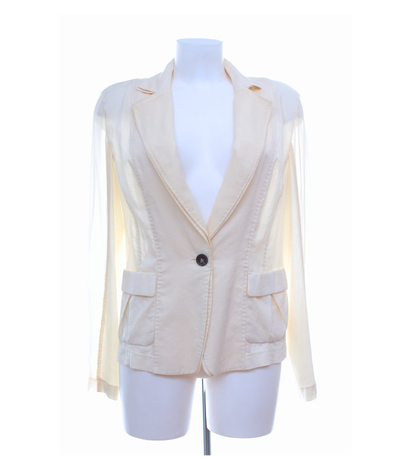 Marc Cain Damen Blazer Gr. 38 (N 4) Beige Baumwolle Seide – Foto 1