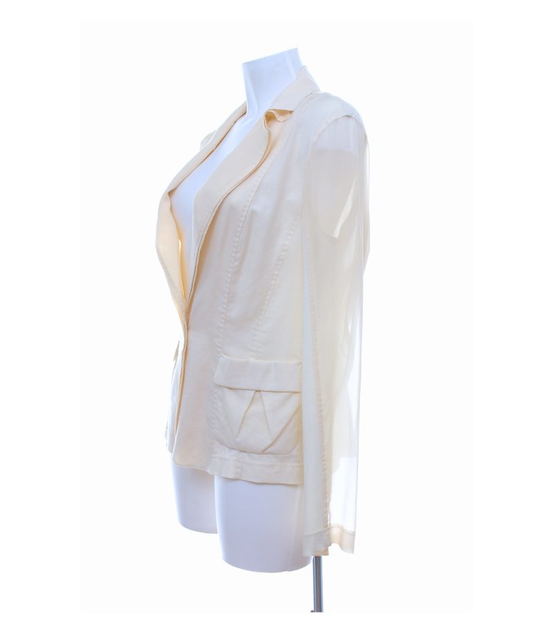 Marc Cain Damen Blazer Gr. 38 (N 4) Beige Baumwolle Seide – Foto 2
