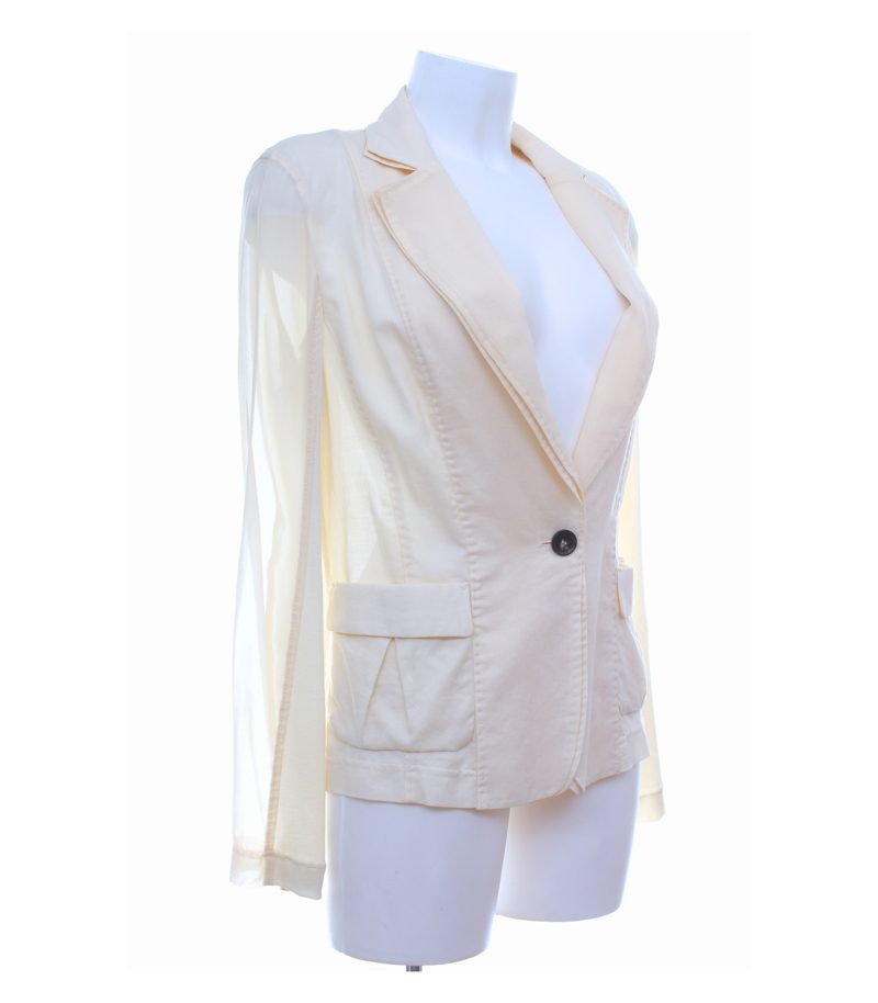 Marc Cain Damen Blazer Gr. 38 (N 4) Beige Baumwolle Seide – Foto 4