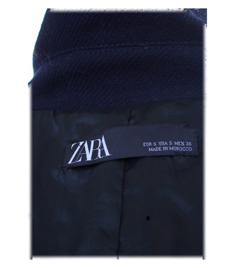 ZARA Damen Mantel Gr. S Blau Wollmix – Foto 7