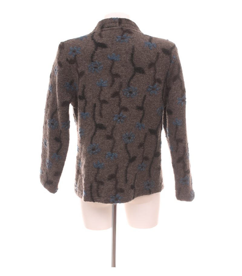 Marlies Mithöfer Damen Jacke Gr. 42 Braun Wollmix Blumen – Foto 3