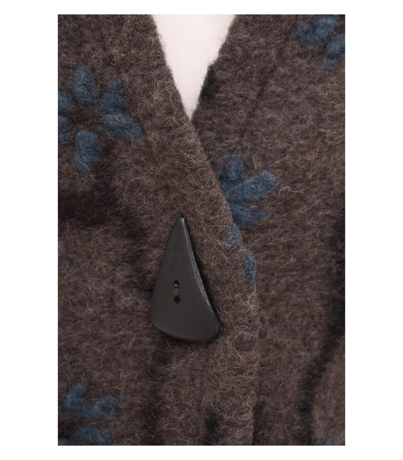 Marlies Mithöfer Damen Jacke Gr. 42 Braun Wollmix Blumen – Foto 5