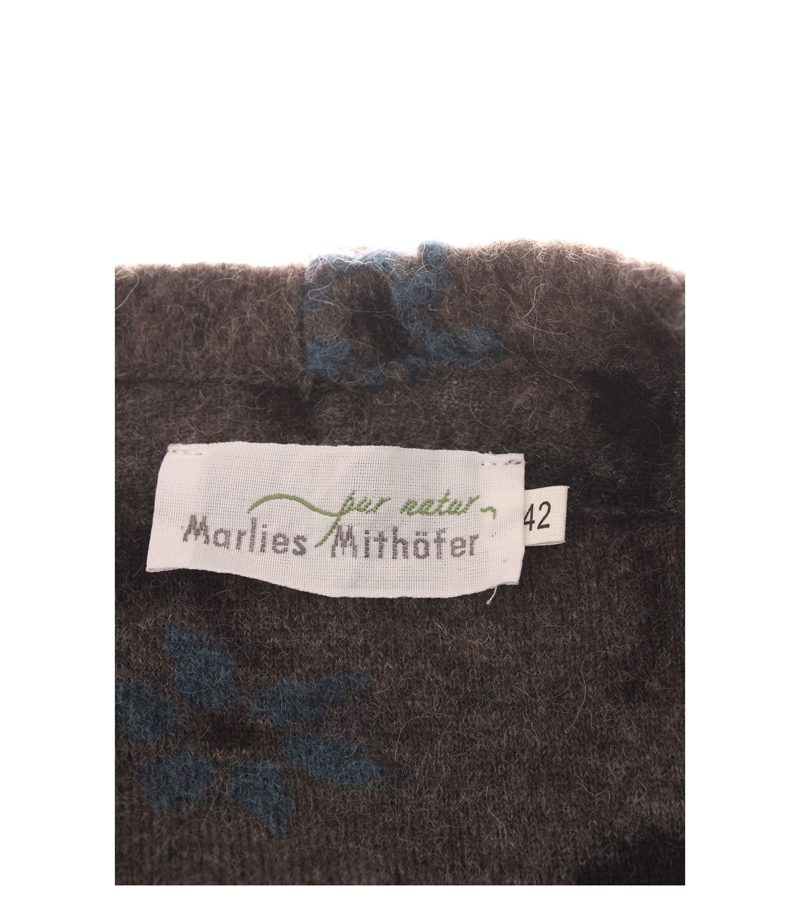 Marlies Mithöfer Damen Jacke Gr. 42 Braun Wollmix Blumen – Foto 6