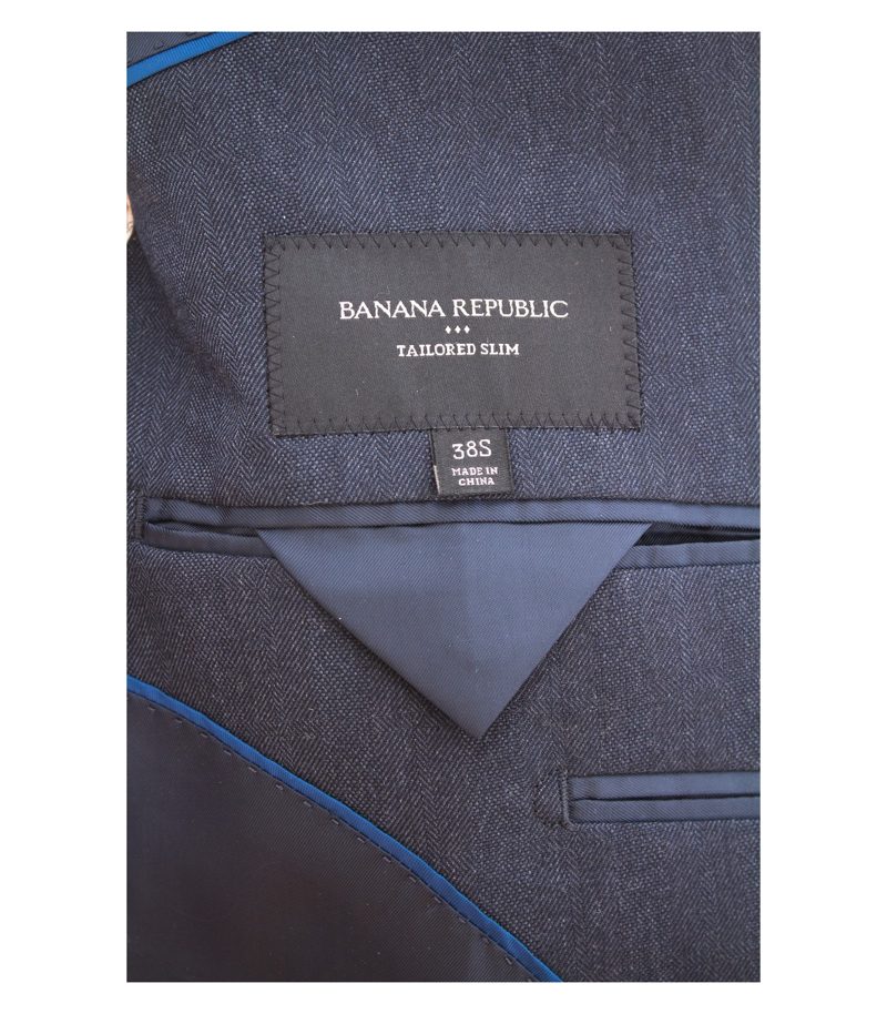 BANANA REPUBLIC Herren Sakko Slim Fit Navyblau Gr. 38 S DE 24 – Foto 4