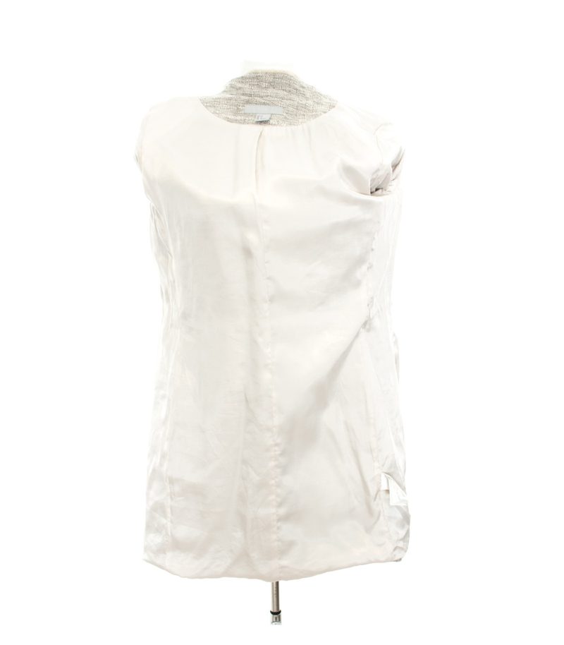 H&M Damen Mantel Bouclé Sommermantel Gr. DE 34 Creme Grau Baumwolle – Foto 4