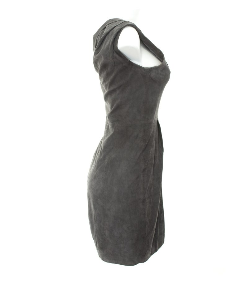 JIMMY CHOO Damen Kleid Gr. DE 36 Grau Leder – Foto 2
