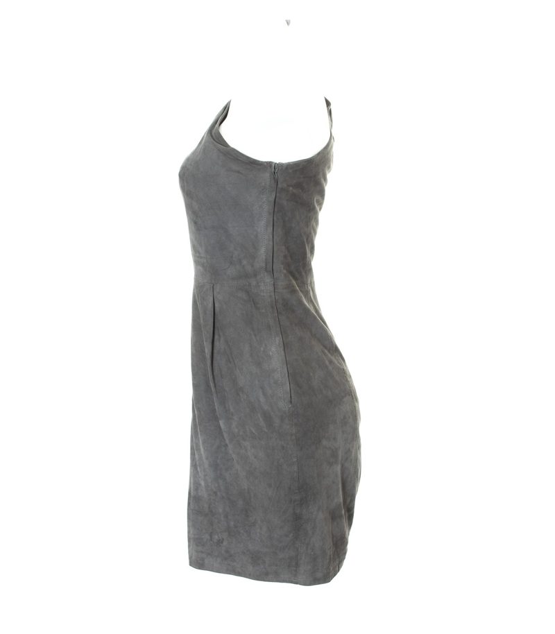 JIMMY CHOO Damen Kleid Gr. DE 36 Grau Leder – Foto 3