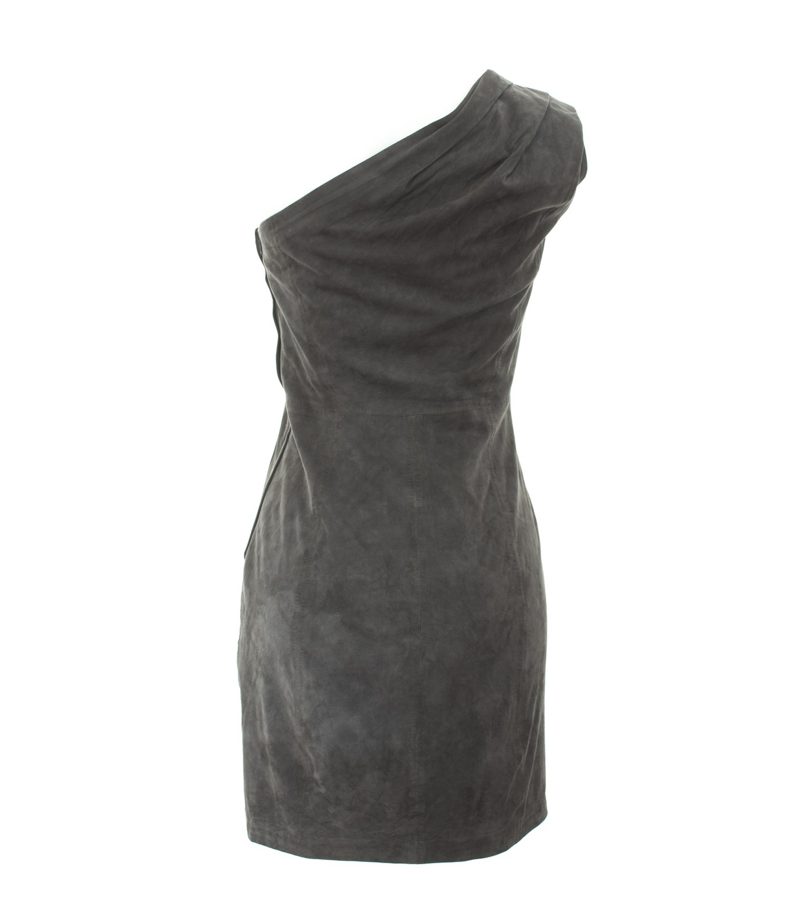 JIMMY CHOO Damen Kleid Gr. DE 36 Grau Leder – Foto 4
