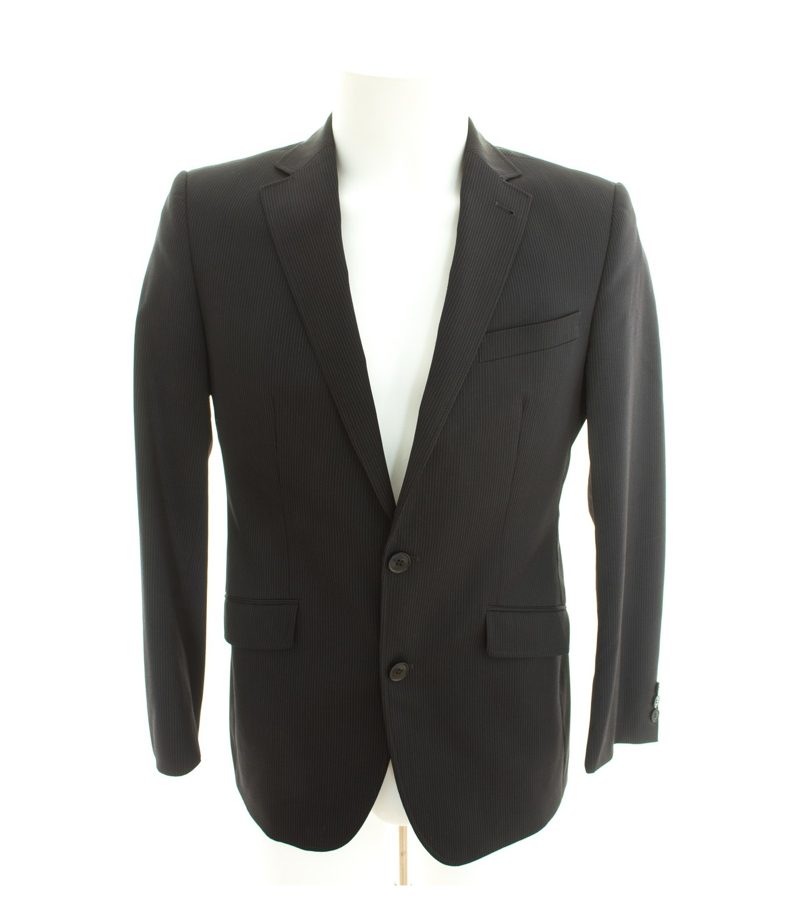 CG Herren Anzug Sakko Hose Business Gr. DE 44 Schwarz Grau Wolle – Foto 2