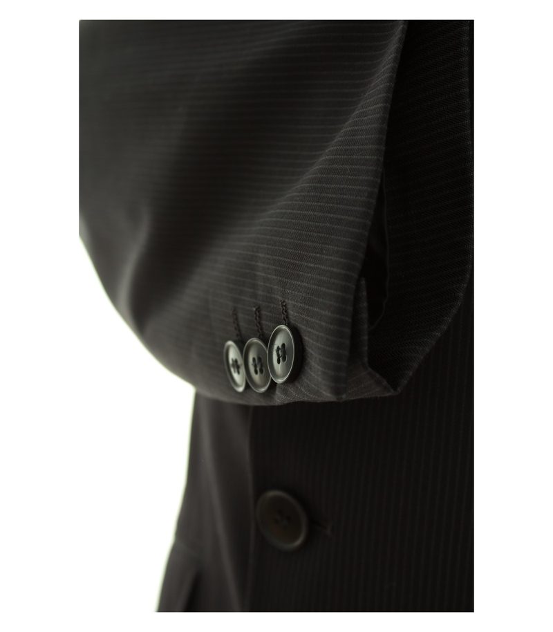 CG Herren Anzug Sakko Hose Business Gr. DE 44 Schwarz Grau Wolle – Foto 3