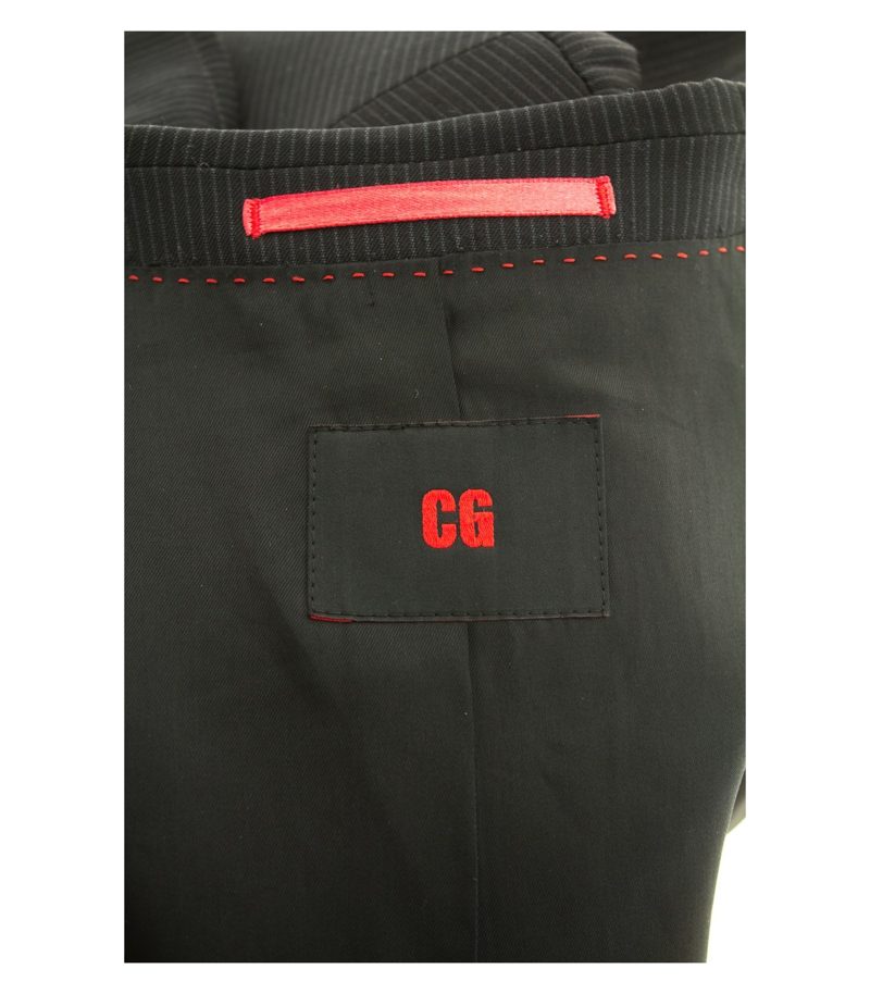CG Herren Anzug Sakko Hose Business Gr. DE 44 Schwarz Grau Wolle – Foto 5