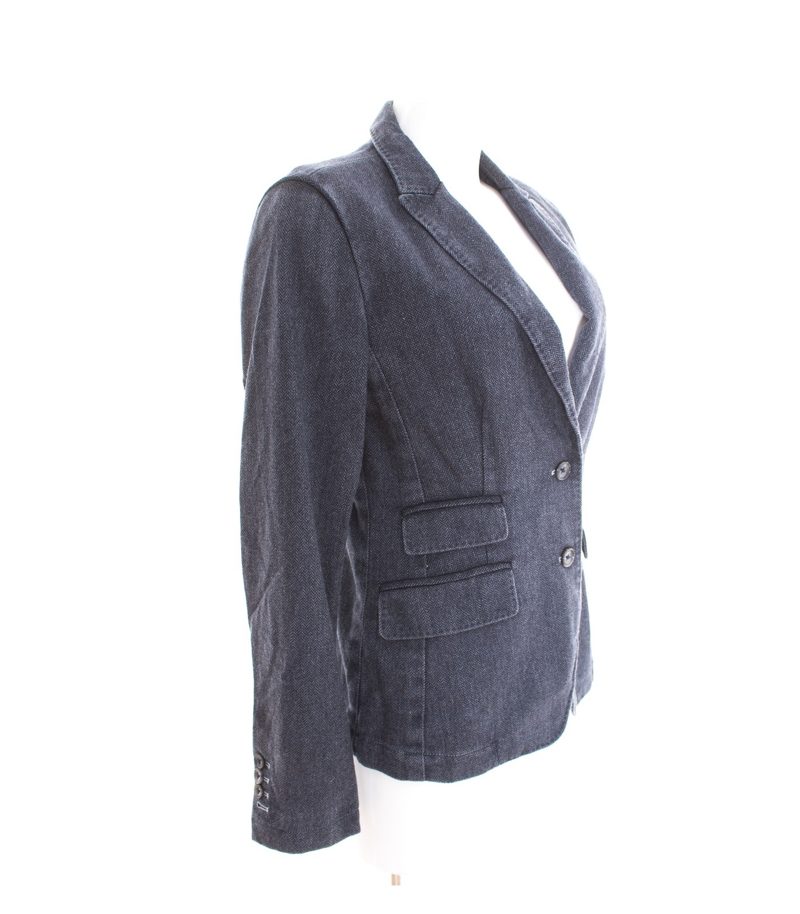 IQ+berlin Damen Blazer Casual Gr. DE 40 Blau Wolle – Foto 2