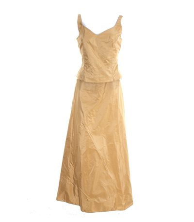 Laurel Abend Kombination Damen Top Rock Gr. 36 Kostüm Gr. DE 40 Beige Seide