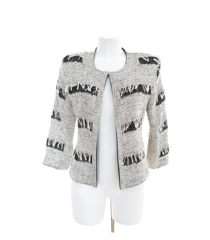 RINASCIMENTO Damen Blazer Gr. L Creme Schwarz Baumwolle – Foto 1