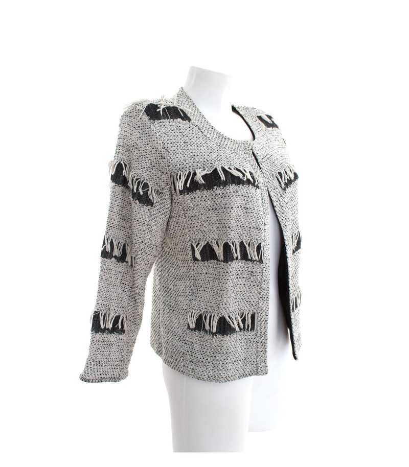 RINASCIMENTO Damen Blazer Gr. L Creme Schwarz Baumwolle – Foto 2