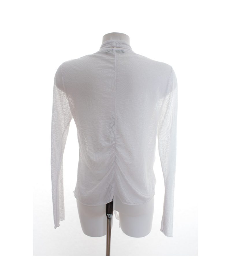 velvet Shirtjacke Damen Langarmshirt Longsleeves Shirt Jacke Gr. M Weiß – Foto 4
