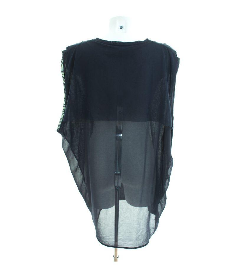 COS Damen Top Bluse Shirt Lagenlook Gr. M Schwarz Blau – Foto 3