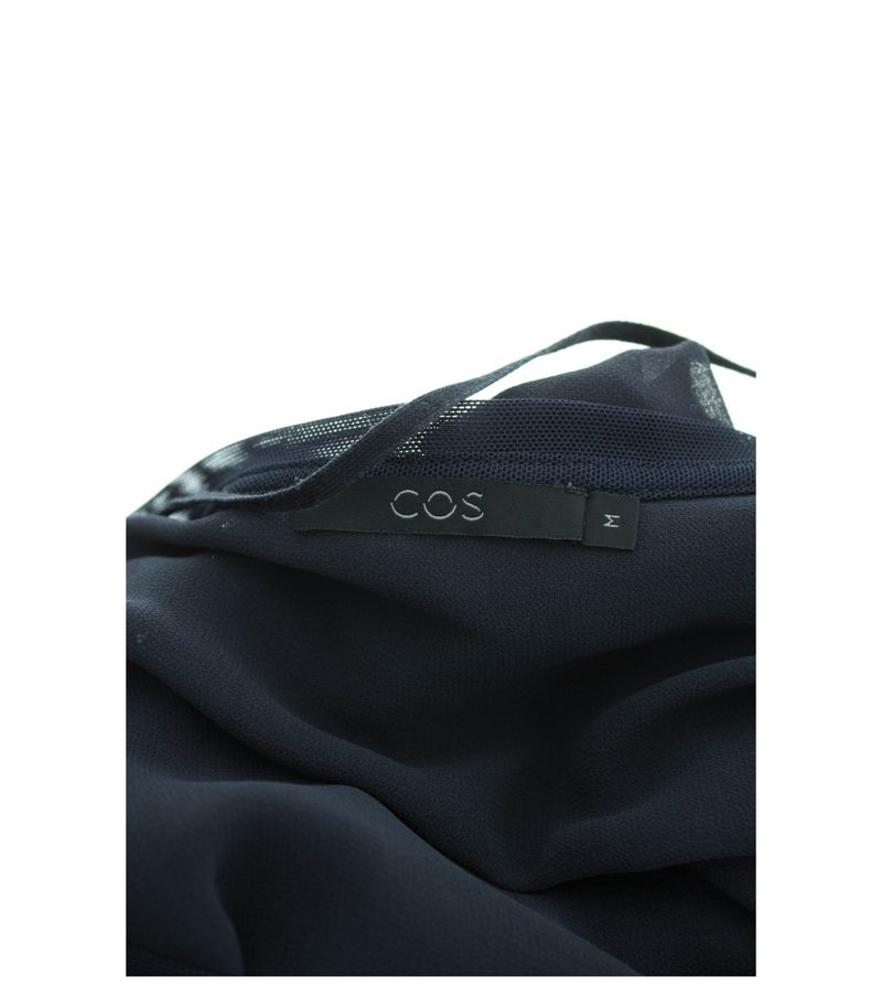 COS Damen Top Bluse Shirt Lagenlook Gr. M Schwarz Blau – Foto 4