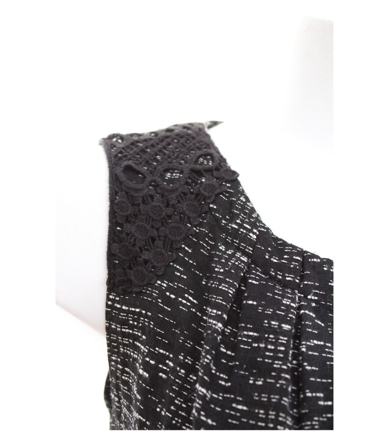 NOA Damen Kleid Etuikleid Gr. DE 38 Schwarz Weiß Baumwolle – Foto 2