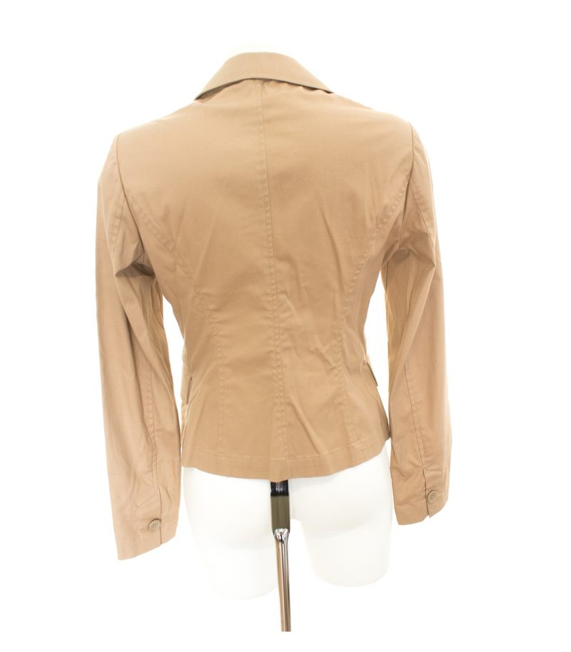 BENETTON Damen Blazer Casual Gr. IT 42 DE 38 Beige Baumwolle – Foto 2