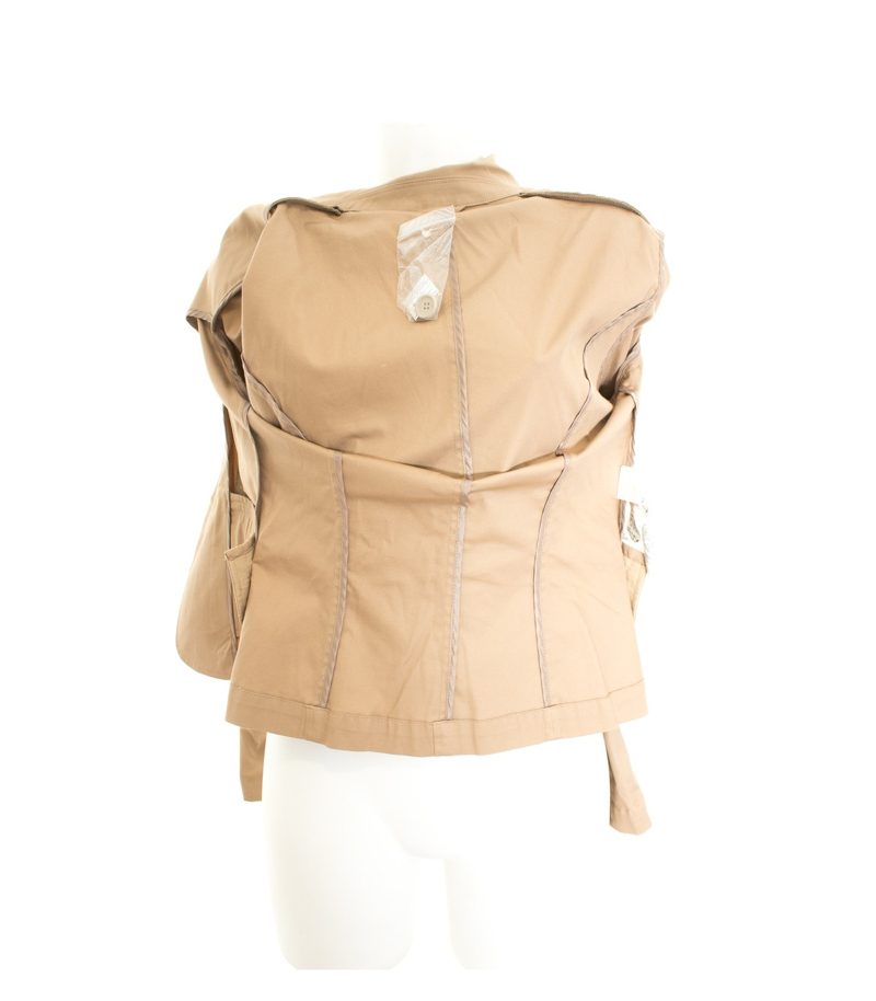 BENETTON Damen Blazer Casual Gr. IT 42 DE 38 Beige Baumwolle – Foto 3