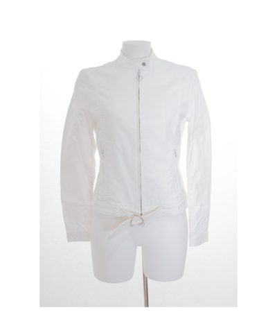 STEFANEL Damen Sommerjacke Gr. DE 36 Weiß Baumwolle