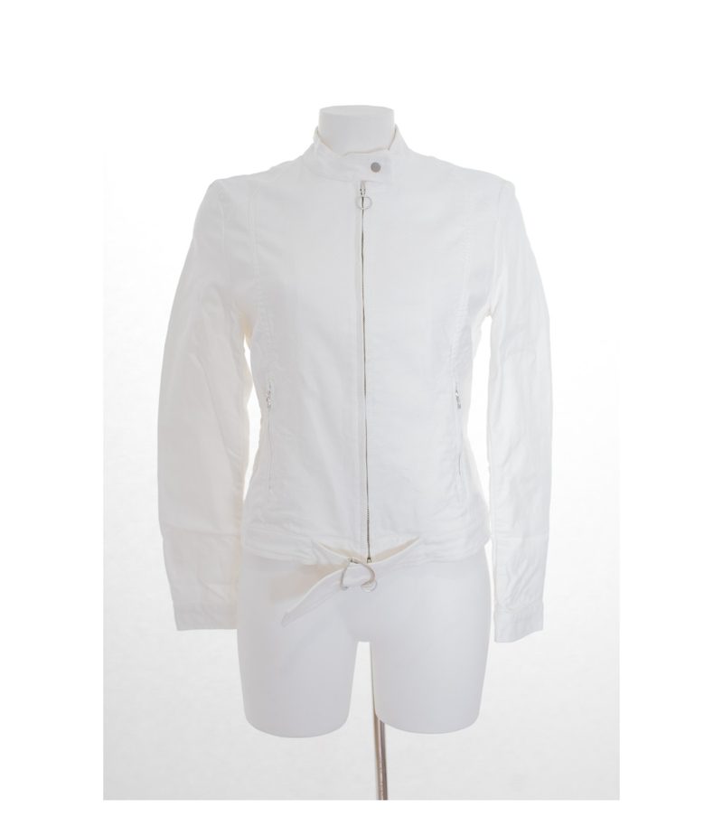 STEFANEL Damen Sommerjacke Gr. DE 36 Weiß Baumwolle – Foto 1