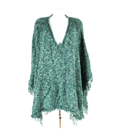 TWIN SET SIMONA BARBIERI Strick Damen Poncho Umhang Cape Gr. M NEU
