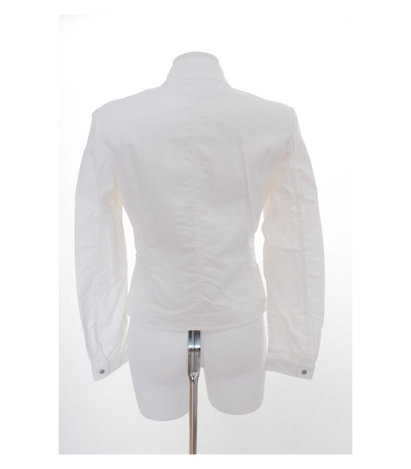 STEFANEL Damen Sommerjacke Gr. DE 36 Weiß Baumwolle – Foto 3