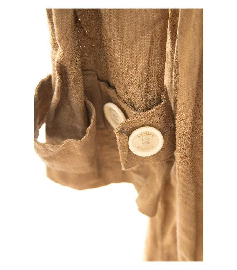 ST.EMILE Damen Mantel Sommermantel Beigeoliv Gr. 38 Leinen Baumwolle – Foto 5