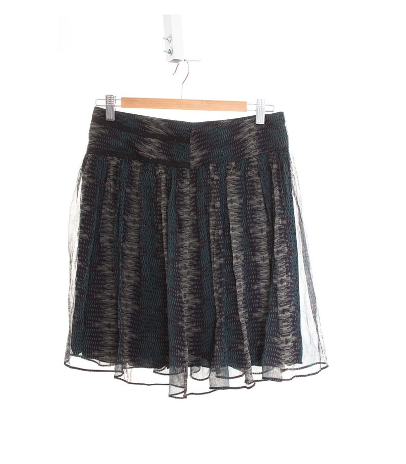 KOOKAi Damen Rock Minirock Chiffon Gr. DE 36 Mehrfarbig Seide – Foto 2