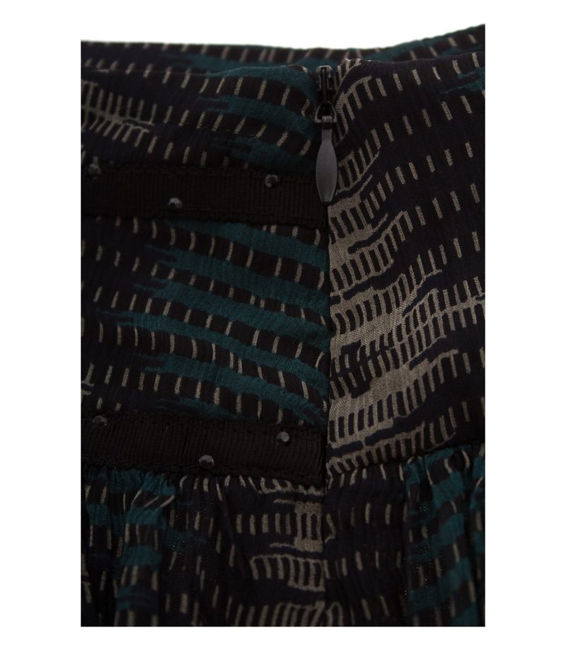 KOOKAi Damen Rock Minirock Chiffon Gr. DE 36 Mehrfarbig Seide – Foto 3