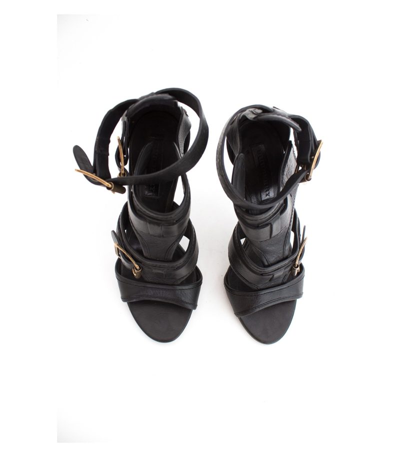 BURBERRY Damen Sandaletten Pumps High Heels Gr. EU 40 Schwarz Leder – Foto 2