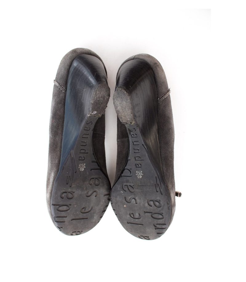 LE SAUNDA Damen Pumps Halbschuhe Gr. DE 40 Grau Leder – Foto 5