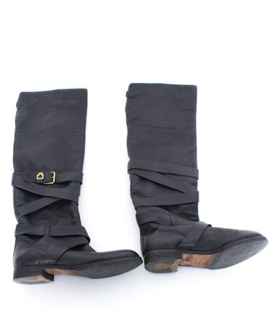 Chloé Damen Stiefel hohem Schaft Gr. 40,5 Schwarz Leder