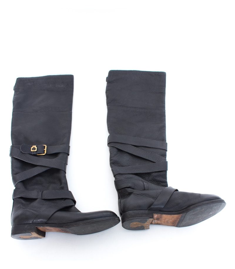 Chloé Damen Stiefel hohem Schaft Gr. 40,5 Schwarz Leder – Foto 1