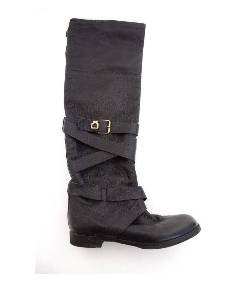 Chloé Damen Stiefel hohem Schaft Gr. 40,5 Schwarz Leder – Foto 2
