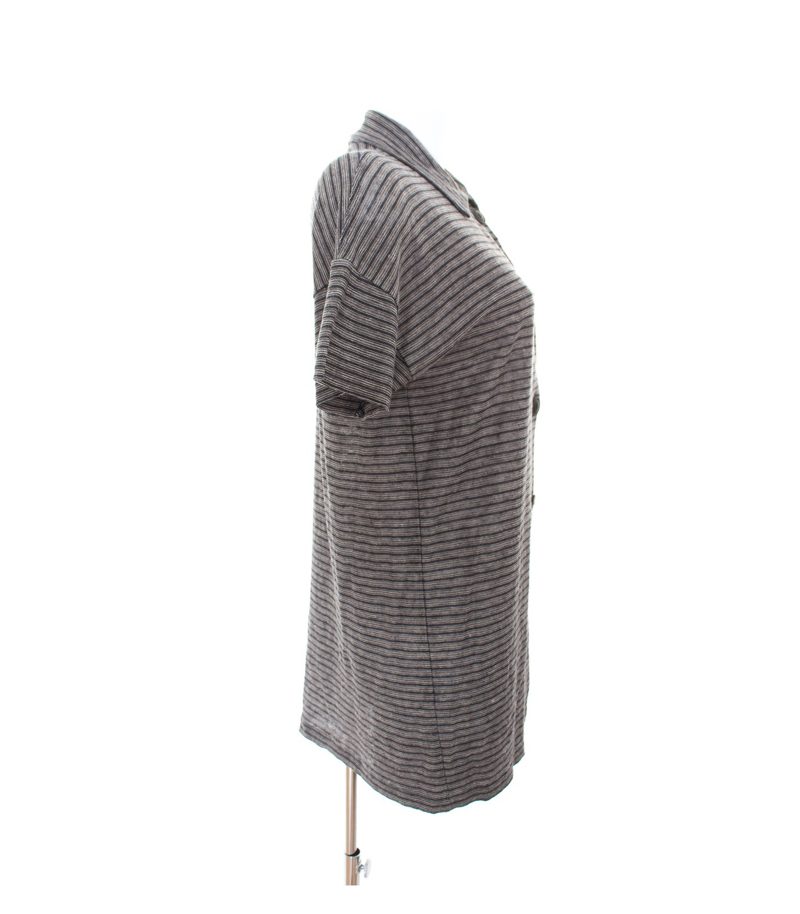 ISCHIKO Damen Strickjacke Cardigan Lagenlook Gr. DE 36 Grau Creme Strick Leinen – Foto 2