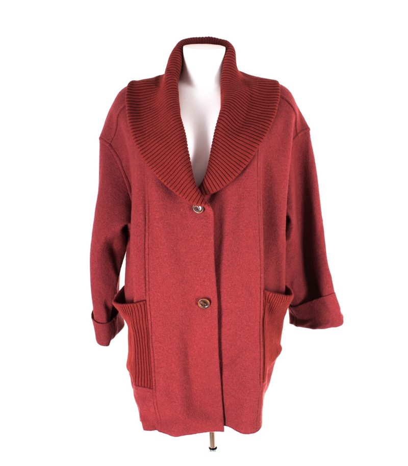 ELEMENTE CLEMENTE Damen Mantel Lagenlook Übergangsmantel Gr. 3=DE XL Wolle – Foto 1