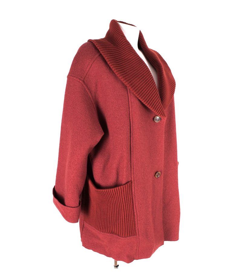 ELEMENTE CLEMENTE Damen Mantel Lagenlook Übergangsmantel Gr. 3=DE XL Wolle – Foto 2