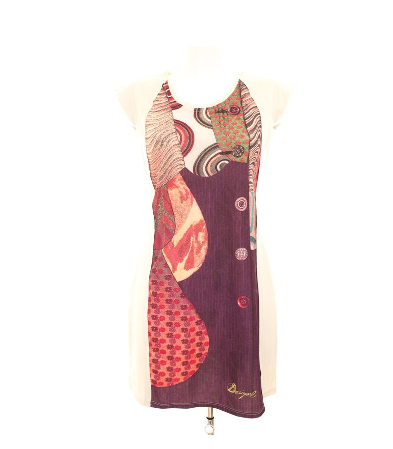Desigual Damen Kleid Etuikleid Stretch Gr. M Mehrfarbig – Foto 1