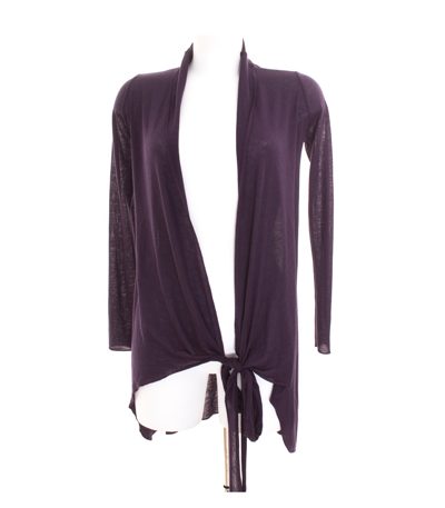 Damen Strickjacke Cardigan Lagenlook Gr. 8 DE 38 Violett Strick